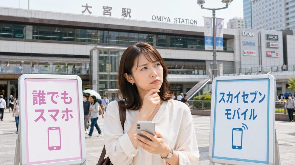 「誰でもスマホ」と「スカイセブンモバイル」を徹底比較!大宮・川越で即日契約するならどっち?
