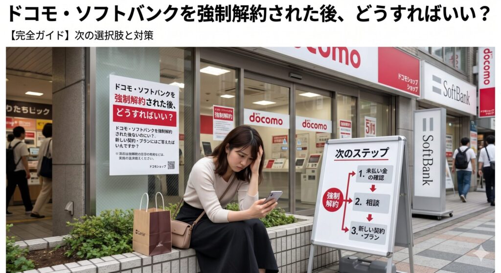 ドコモ・ソフトバンクを強制解約された後、どうすればいい?審査なしで「自分名義」のスマホを再契約する方法