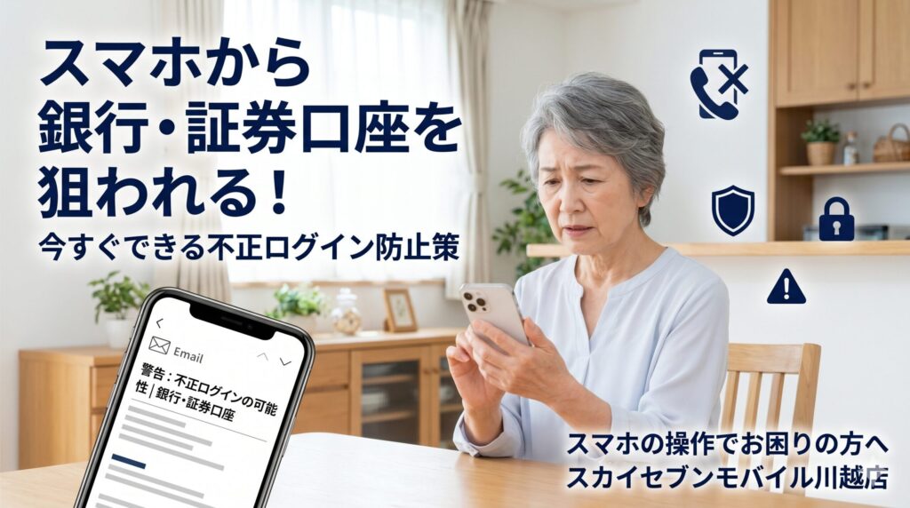 スマホから銀行・証券口座を狙われる!今すぐできる不正ログイン防止の設定5選 を選択 スマホから銀行・証券口座を狙われる!今すぐできる不正ログイン防止の設定5選
