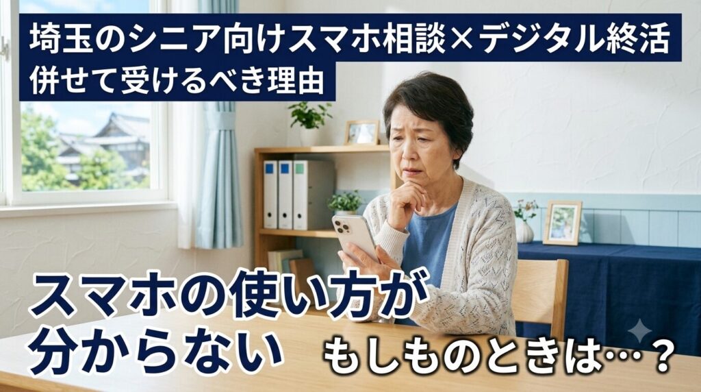 埼玉のシニア向けスマホ相談×デジタル終活、併せて受けるべき理由