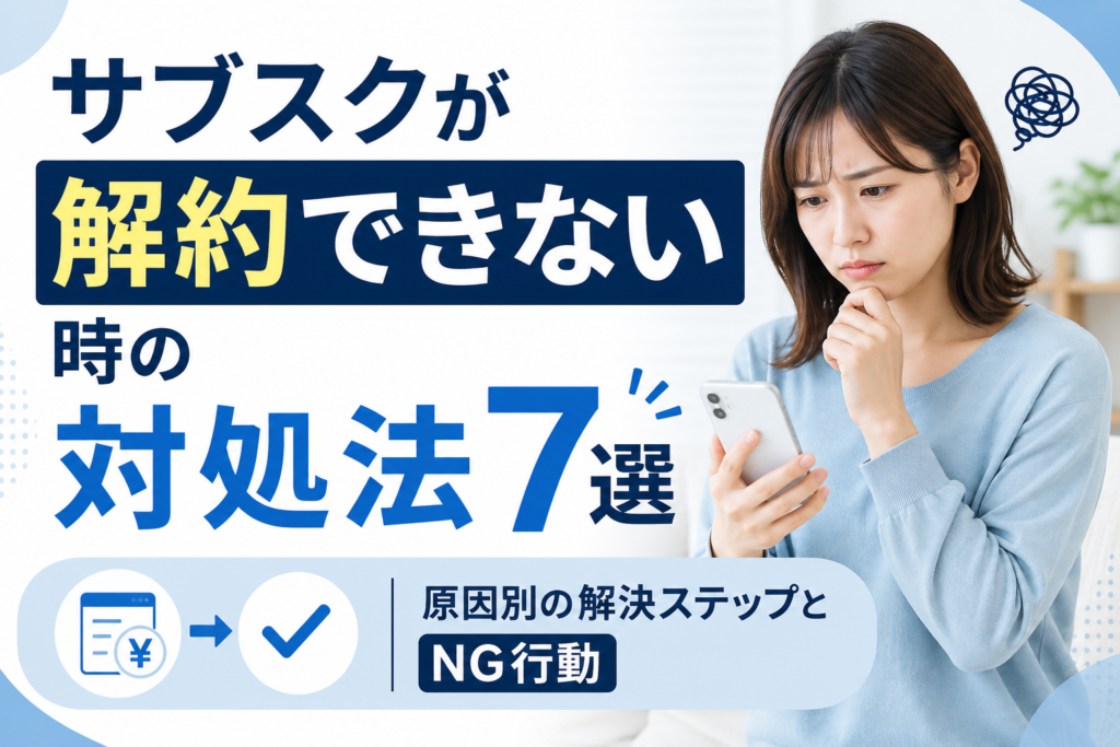 サブスクが解約できない時の対処法7選|原因別の解決ステップとNG行動