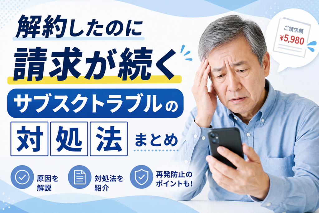 「解約したのに請求が続く」サブスクトラブルの対処法まとめ