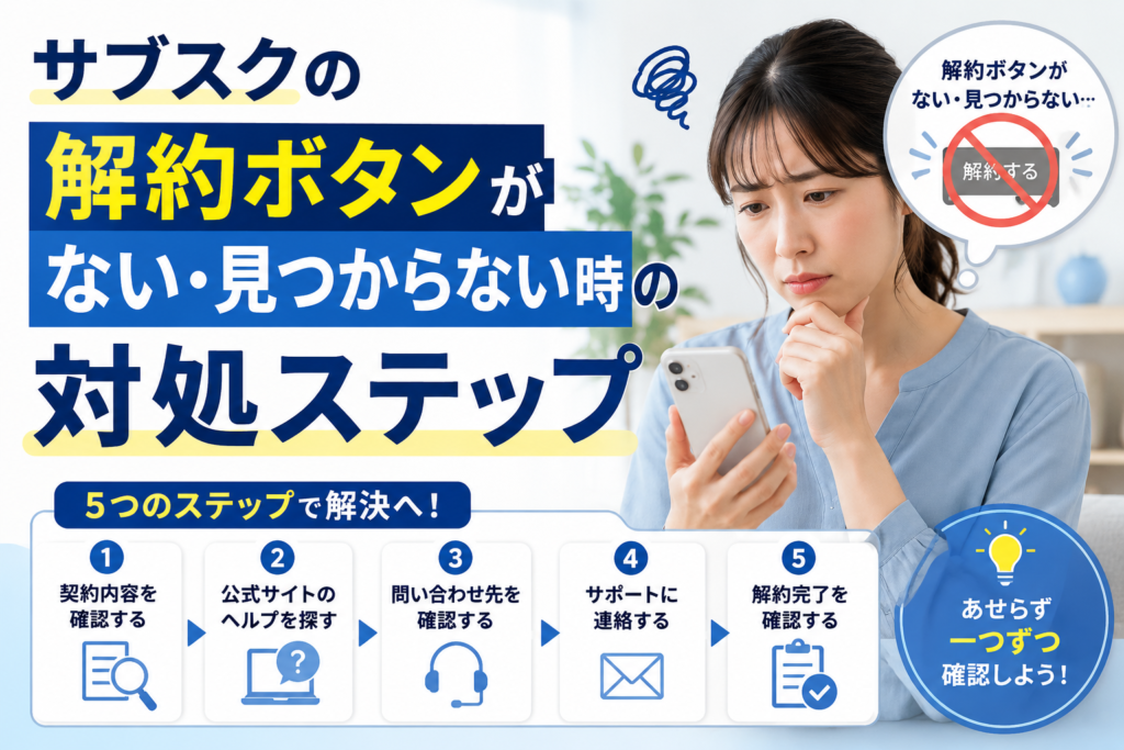 サブスクの解約ボタンがない・見つからない時の対処ステップ